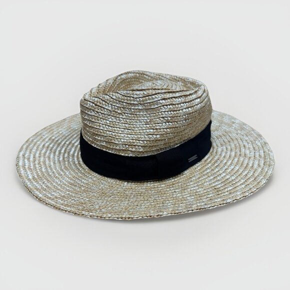 Brixton Joanna Short Brim Straw Hat in Honey size M 7 1/4\